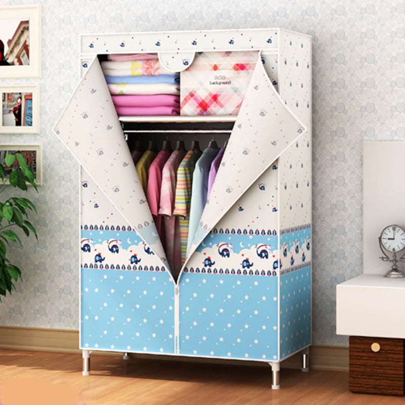 Contemporary Style Metal Wardrobe Cloth Rod Included Closet for Home