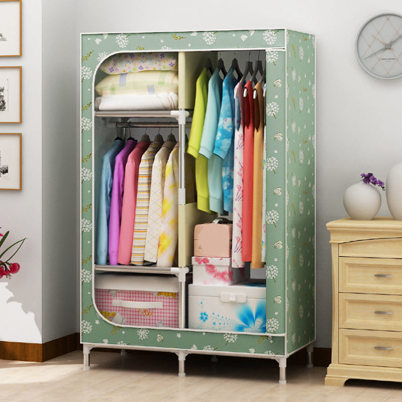 Contemporary Style Metal Wardrobe Cloth Rod Included Closet for Home