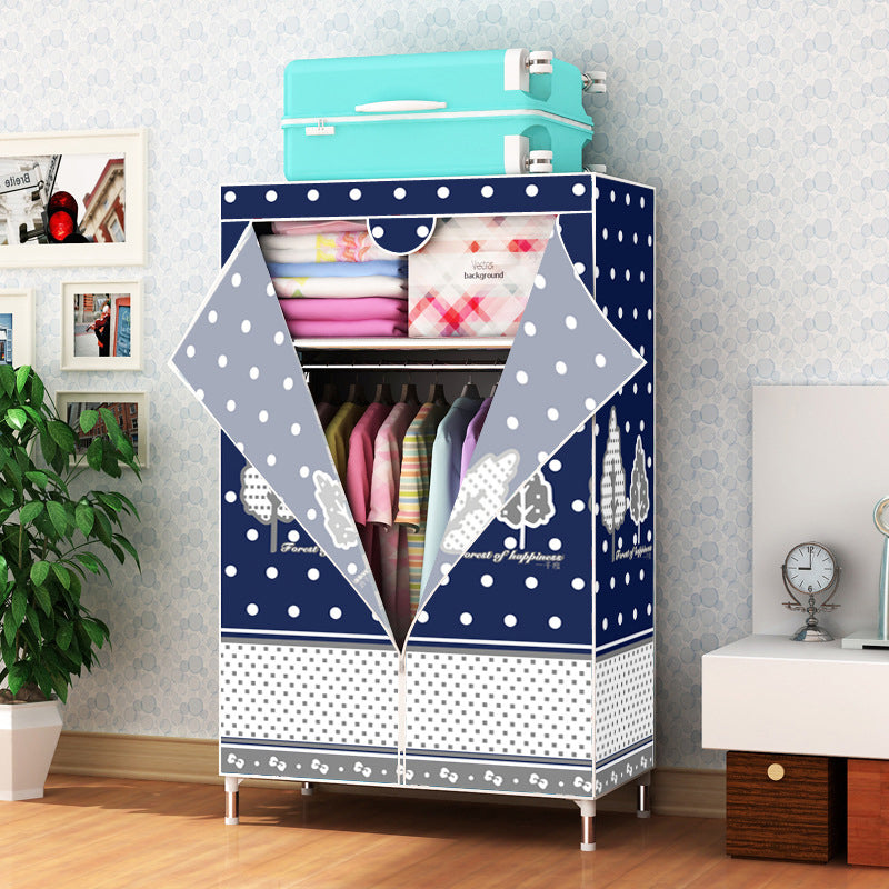 Contemporary Style Metal Wardrobe Cloth Rod Included Closet for Home