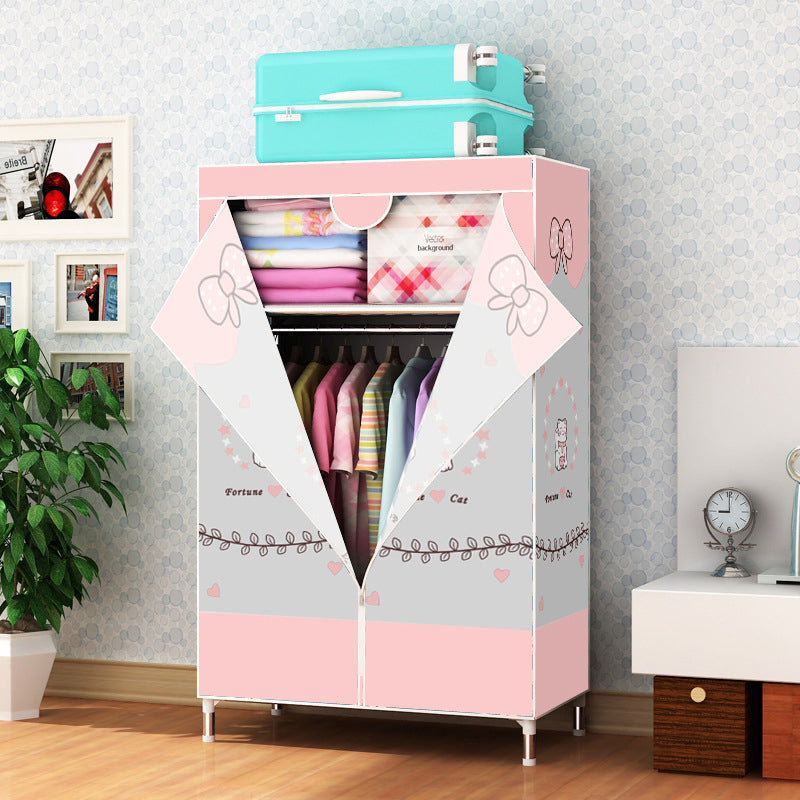 Contemporary Style Metal Wardrobe Cloth Rod Included Closet for Home