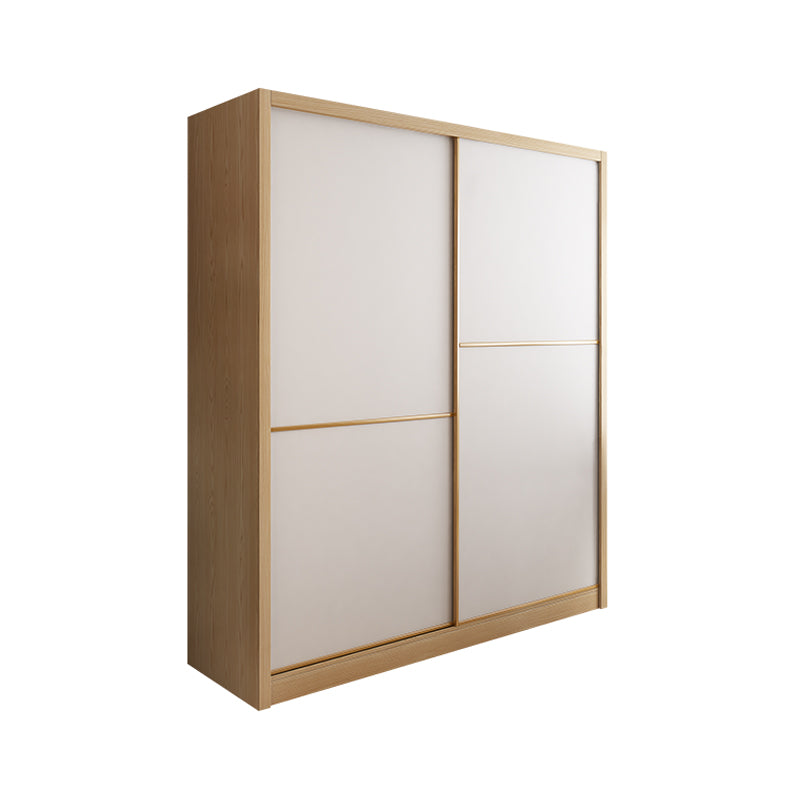 Contemporary Wooden Wardrobe Modern Cloth Rod Included Wardrobe Closet for Bedroom