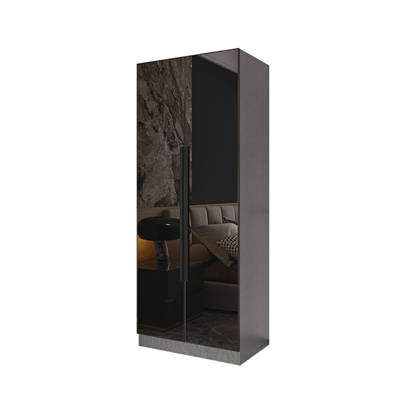 Black Color Glass Wardrobe Soft Close Door Wardrobe Closet for Home