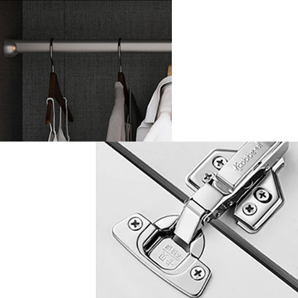 Black Color Glass Wardrobe Soft Close Door Wardrobe Closet for Home