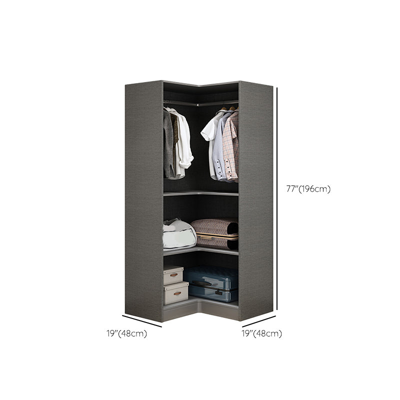 Black Color Glass Wardrobe Soft Close Door Wardrobe Closet for Home
