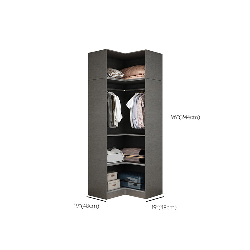 Black Color Glass Wardrobe Soft Close Door Wardrobe Closet for Home