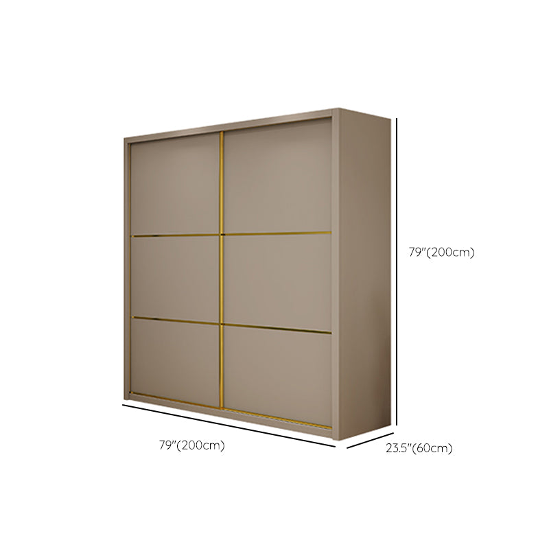 Contemporary Style Wardrobe Wooden Bedroom Wardrobe Closet with Clothes Rail