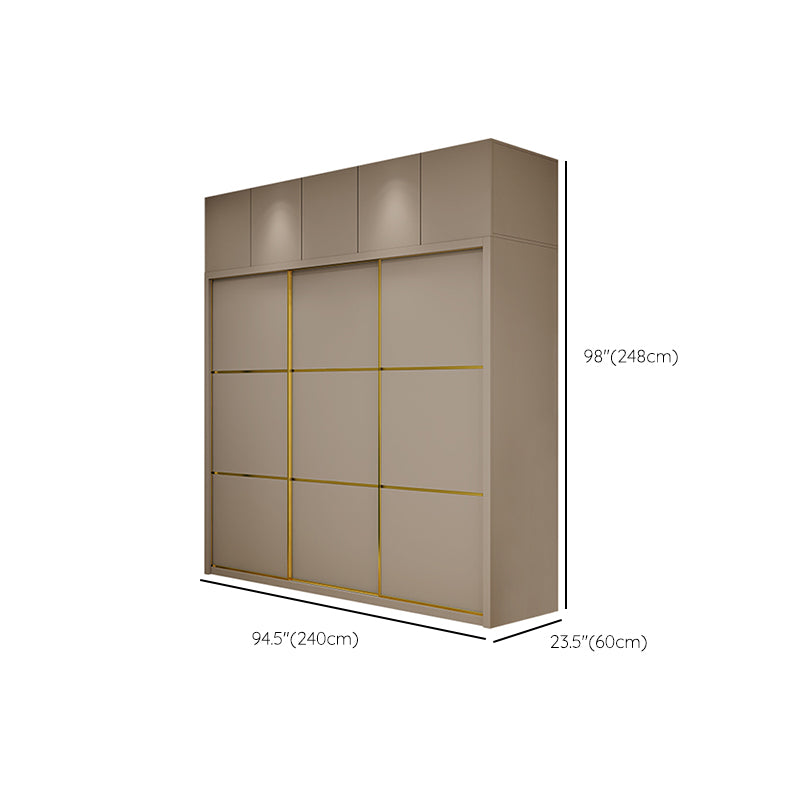 Contemporary Style Wardrobe Wooden Bedroom Wardrobe Closet with Clothes Rail