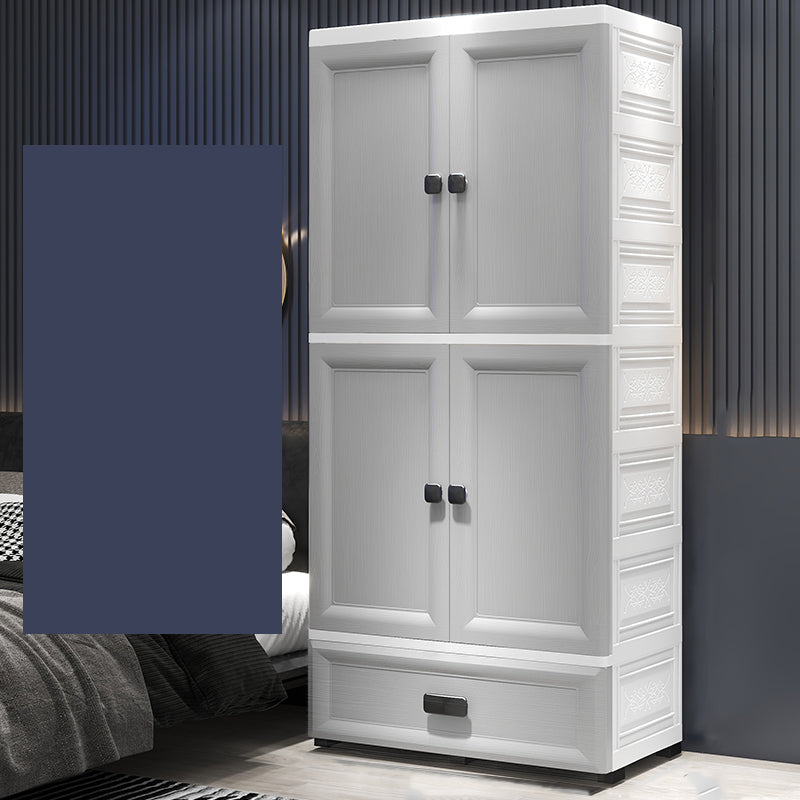 Modern Plastic Storage Cabinet for Bedroom Matte Finish Cabinet with Hinged Door