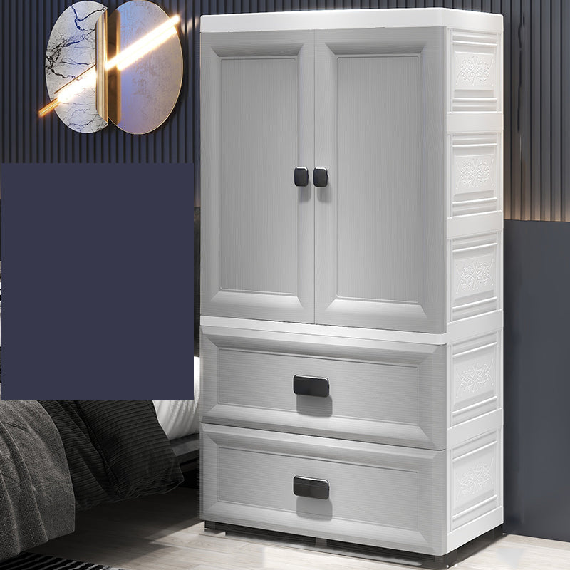 Modern Plastic Storage Cabinet for Bedroom Matte Finish Cabinet with Hinged Door