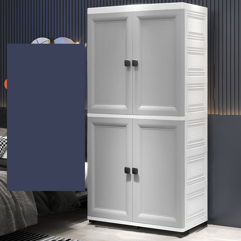 Modern Plastic Storage Cabinet for Bedroom Matte Finish Cabinet with Hinged Door