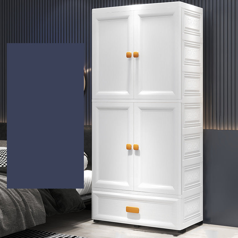 Modern Plastic Storage Cabinet for Bedroom Matte Finish Cabinet with Hinged Door