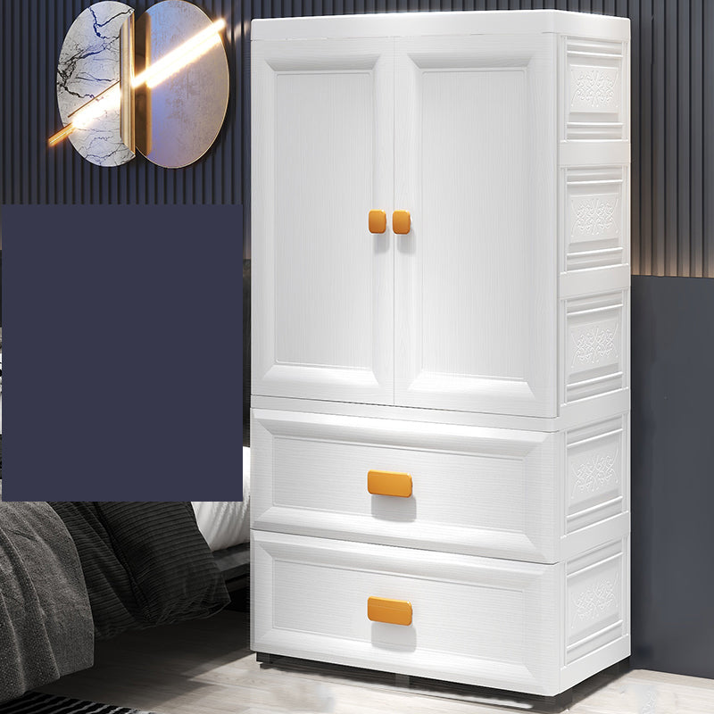 Modern Plastic Storage Cabinet for Bedroom Matte Finish Cabinet with Hinged Door