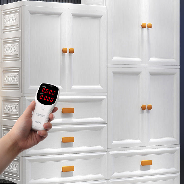 Modern Plastic Storage Cabinet for Bedroom Matte Finish Cabinet with Hinged Door