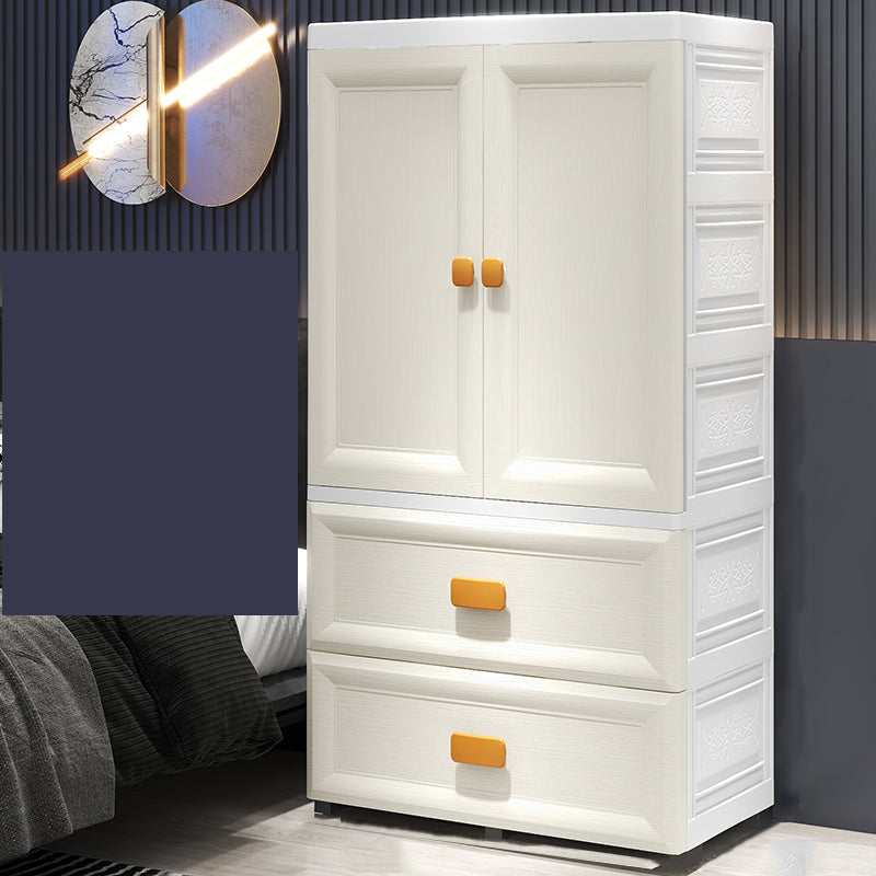 Modern Plastic Storage Cabinet for Bedroom Matte Finish Cabinet with Hinged Door