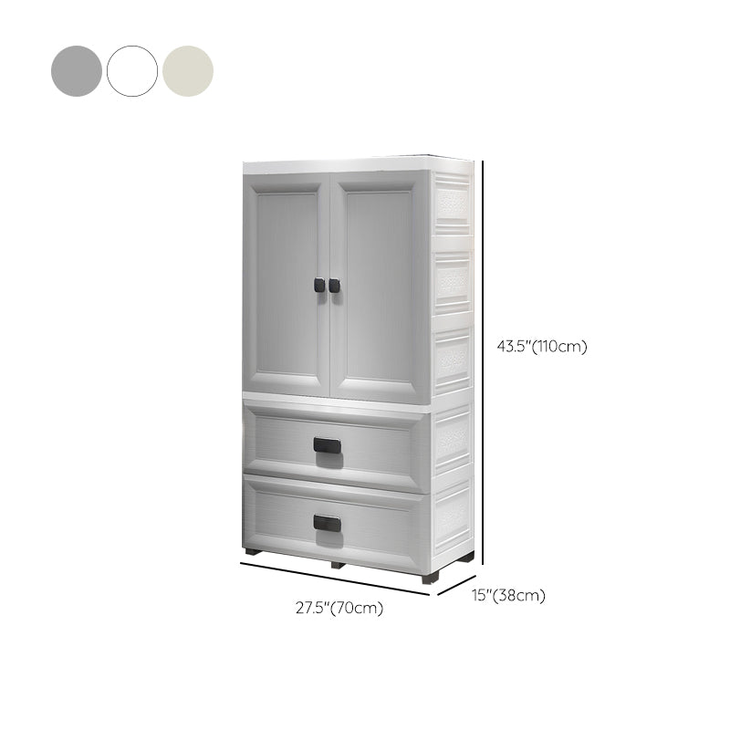 Modern Plastic Storage Cabinet for Bedroom Matte Finish Cabinet with Hinged Door
