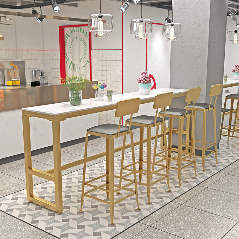 Glam Style Rectangle Bistro Set 1/5/9 Pieces Faux Marble Bar Table Set