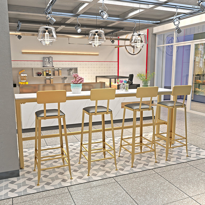 Glam Style Rectangle Bistro Set 1/5/9 Pieces Faux Marble Bar Table Set