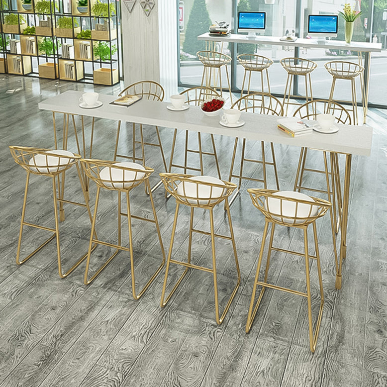 Glam Style Rectangle Counter Set 1/2/3/9 Pieces Solid Wood Bistro Set