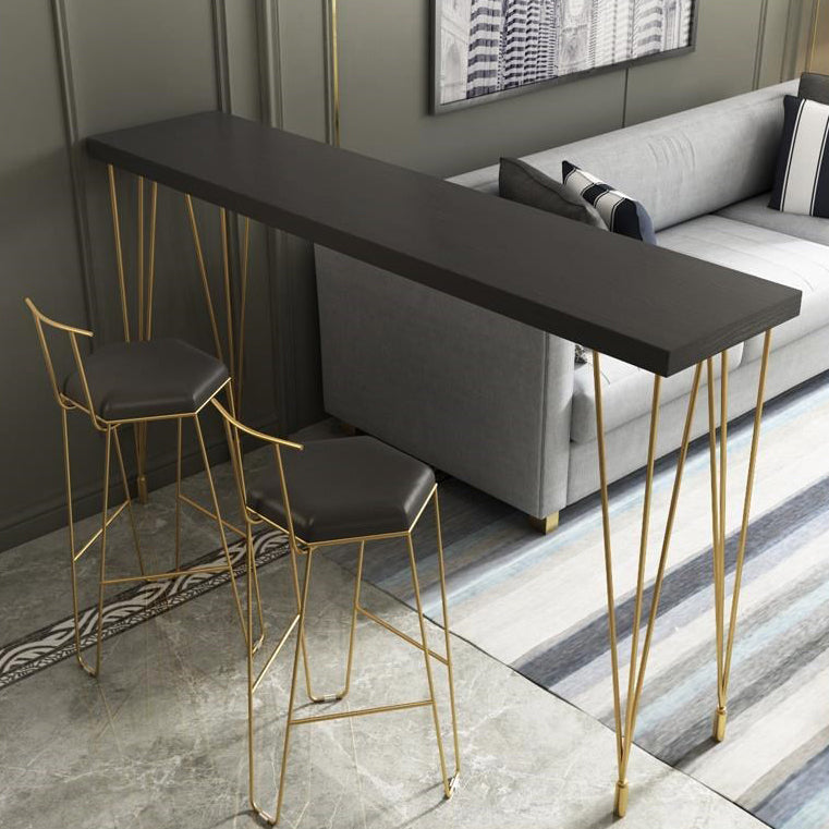 Glam Style Rectangle Counter Set 1/3 Pieces Solid Wood Bistro Set for Indoor