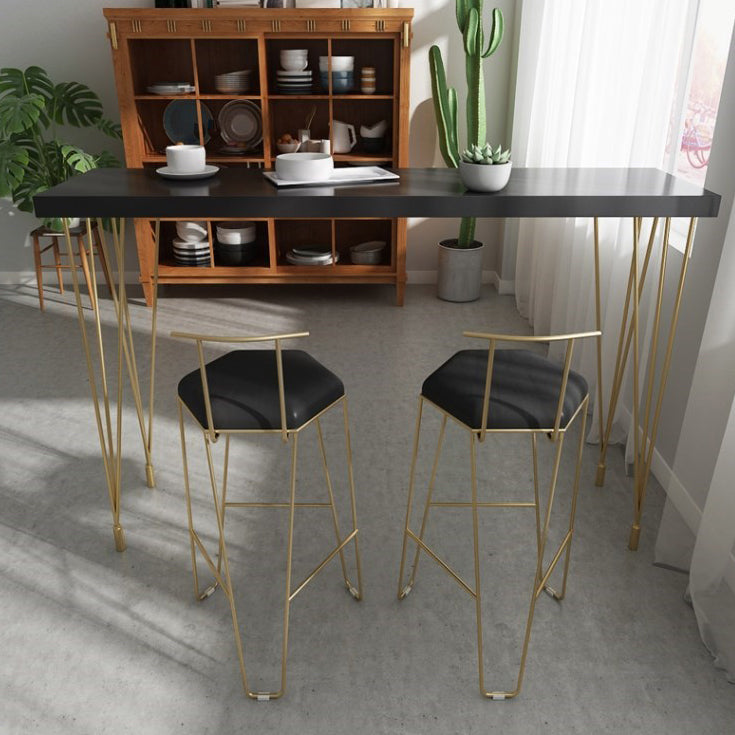 Glam Style Rectangle Counter Set 1/3 Pieces Solid Wood Bistro Set for Indoor