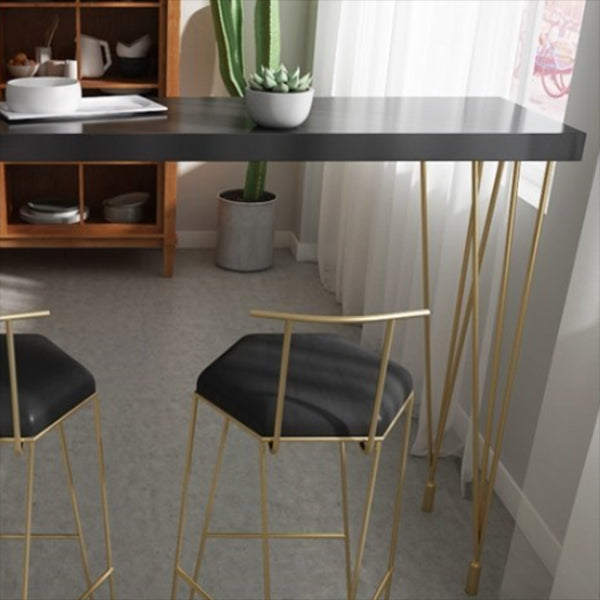 Glam Style Rectangle Counter Set 1/3 Pieces Solid Wood Bistro Set for Indoor