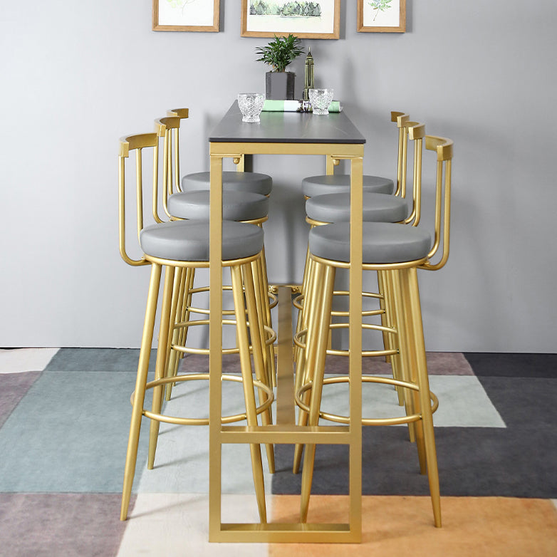 Glam Style Rectangle Bar Set 1/7 Pieces Stone Pub Dining Set for Dining Room