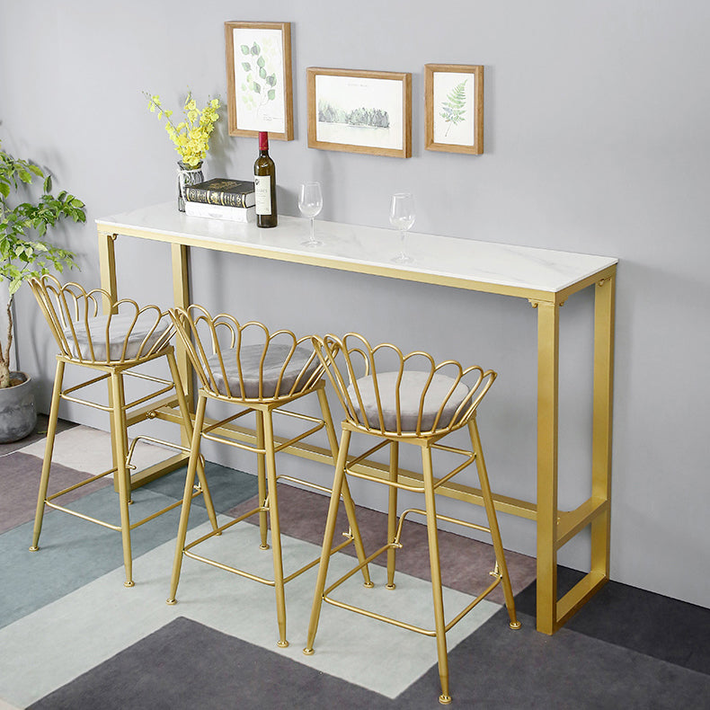 Glam Style Rectangle Bar Set 1/7 Pieces Stone Pub Dining Set for Dining Room