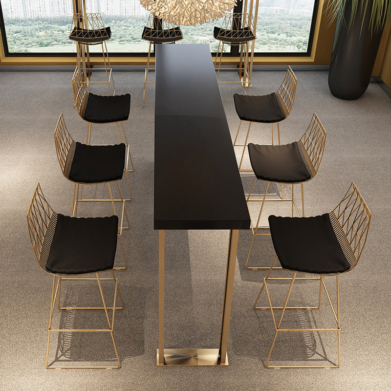 Glam Black Bar Table Set 1/2/7 Pieces Solid Wood Counter Table Set for Indoor