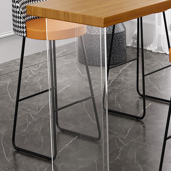 Rectangle Pub Dining Set 1/2/3/5/7 Pieces Solid Wood Counter Table with Upholstered Stools