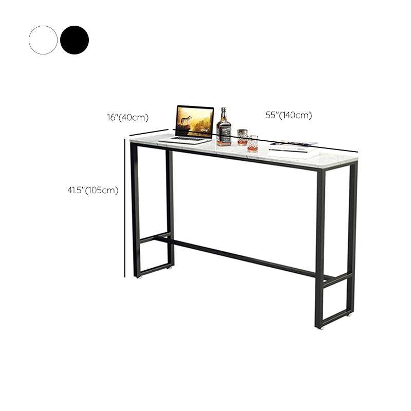 Modern Bar Table Set 1/4 Pieces Marble Counter Table with Upholstered Stools