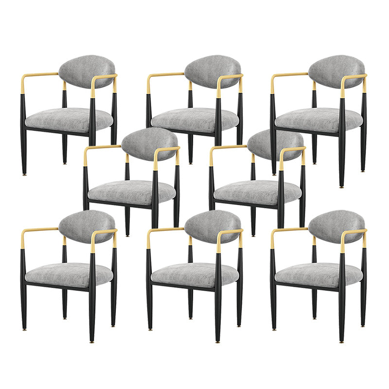 Contemporary Kitchen Dining Arm Chairs Upholstered Dining Chairs in Grey
