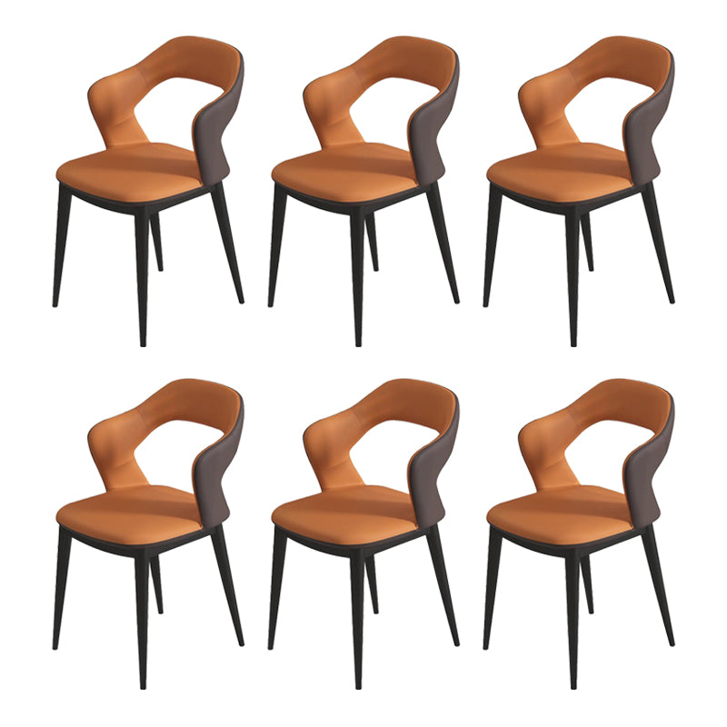 Modern Arm Chair Leather Open Back Dining Chair for Living Room