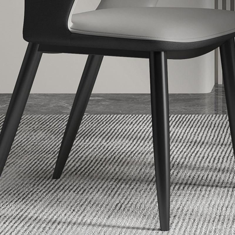 Modern Arm Chair Leather Open Back Dining Chair for Living Room