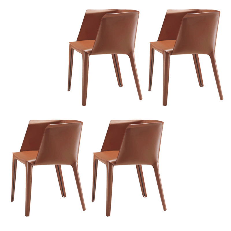Leather Arm Chair Solid Back Indoor Dining Chair for Dining Room