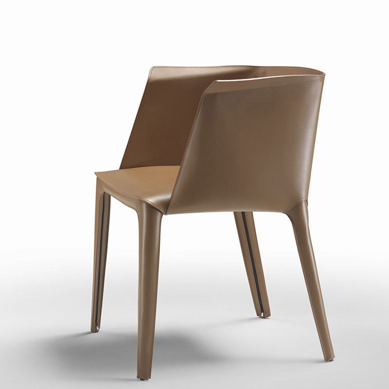 Leather Arm Chair Solid Back Indoor Dining Chair for Dining Room