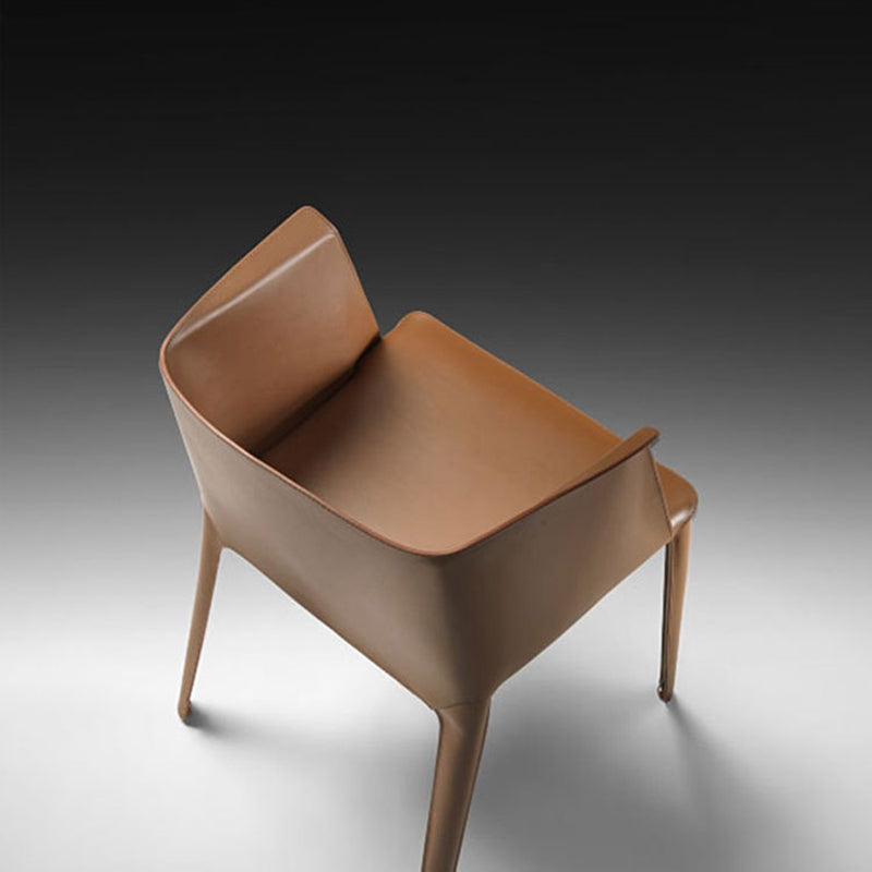 Leather Arm Chair Solid Back Indoor Dining Chair for Dining Room