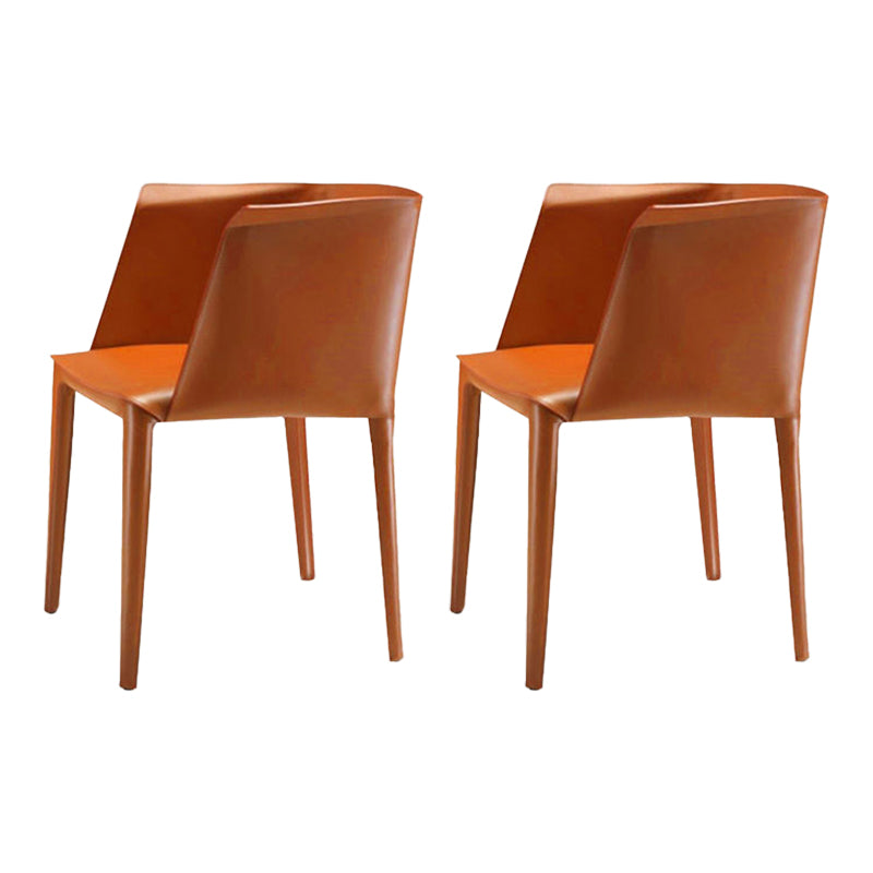 Leather Arm Chair Solid Back Indoor Dining Chair for Dining Room