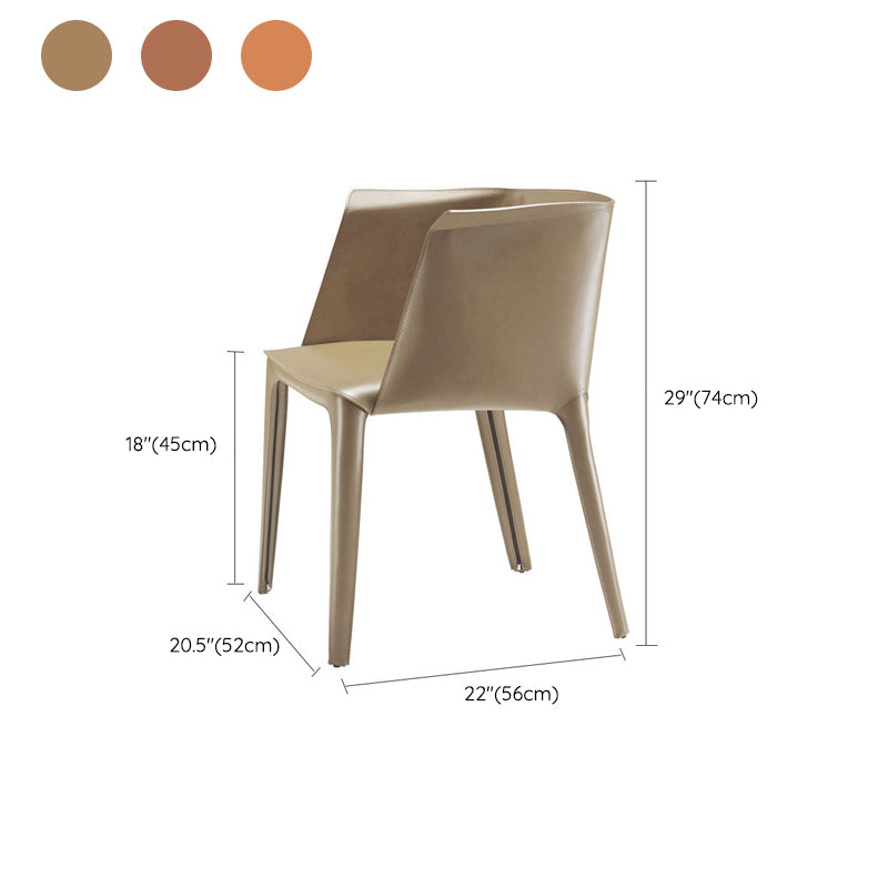 Leather Arm Chair Solid Back Indoor Dining Chair for Dining Room