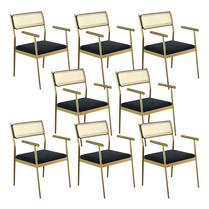 Velvet Armless Dining Chairs Industrial Indoor Open Back Chair