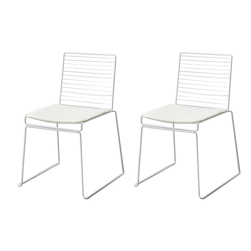 Industrial Metal Dining Room Chair Ladder Back Indoor Side Chair