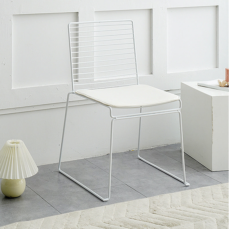 Industrial Metal Dining Room Chair Ladder Back Indoor Side Chair