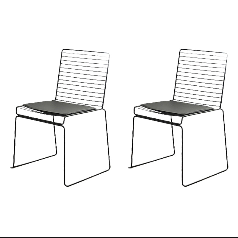 Industrial Metal Dining Room Chair Ladder Back Indoor Side Chair