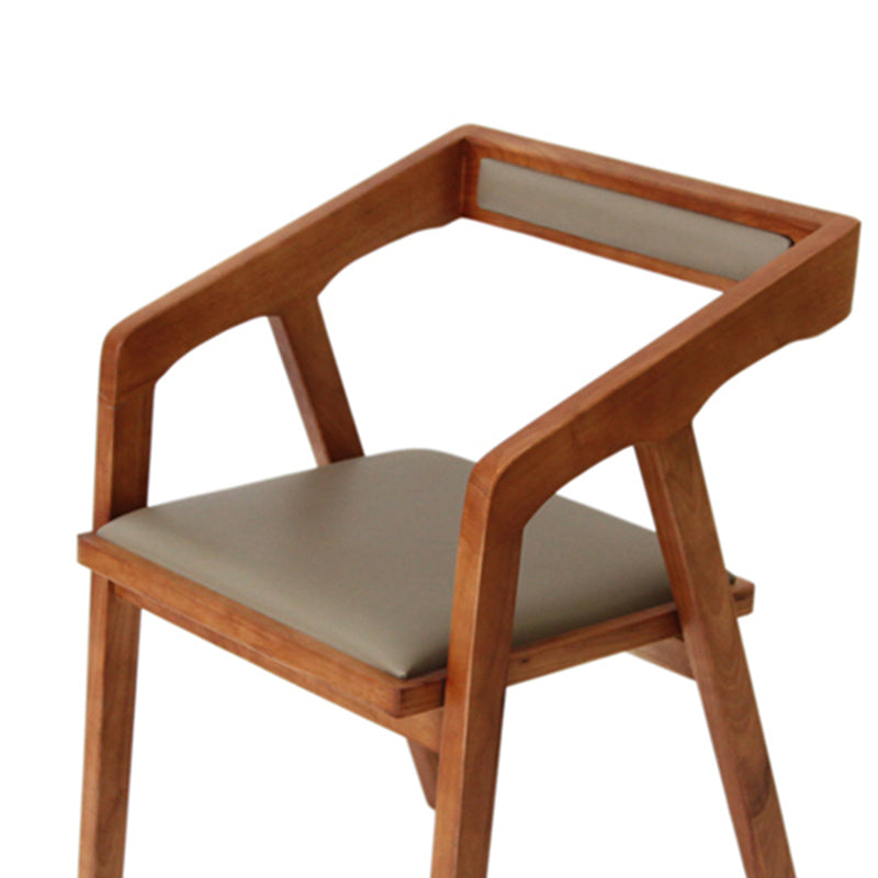 Home Indoor Dining Chair Pine Solid Wood Open Back Arm Chair