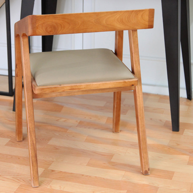 Home Indoor Dining Chair Pine Solid Wood Open Back Arm Chair