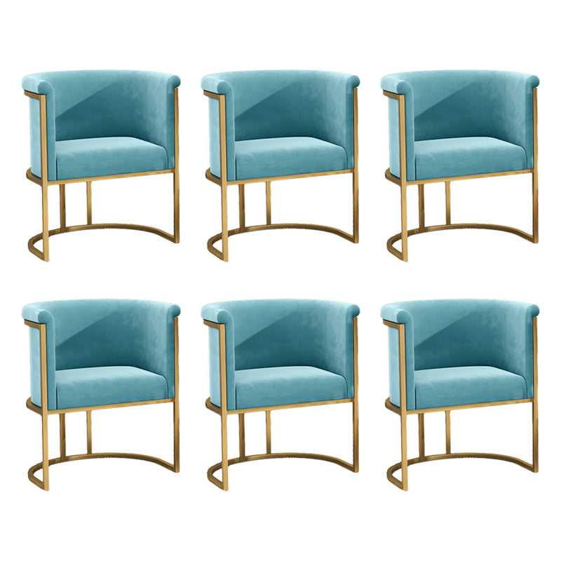 Parsons Arm Chair Velvet Gold Base Dining Chair for Dining Room