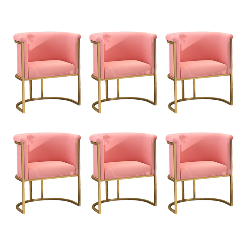 Parsons Arm Chair Velvet Gold Base Dining Chair for Dining Room