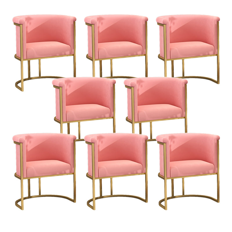 Parsons Arm Chair Velvet Gold Base Dining Chair for Dining Room