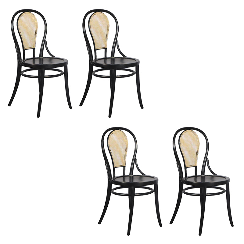 Modern Black Side Chair Solid Wood Dining Chair for Living Room