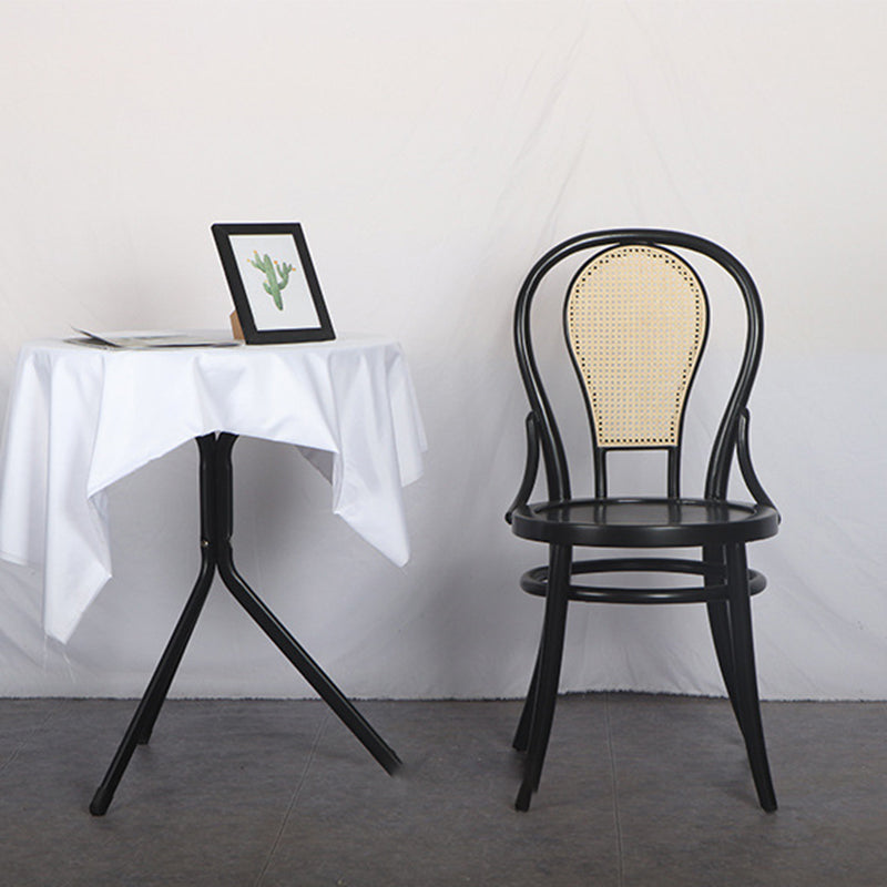 Modern Black Side Chair Solid Wood Dining Chair for Living Room