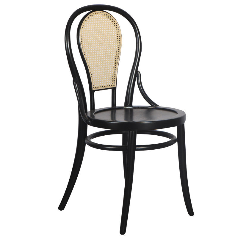 Modern Black Side Chair Solid Wood Dining Chair for Living Room